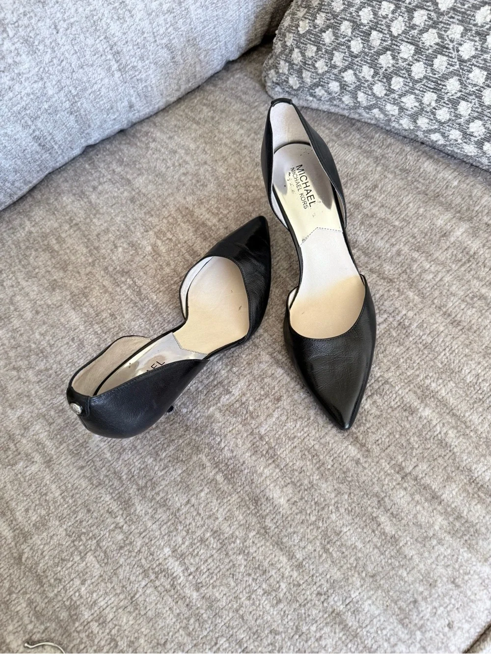 Michael Kors Black Pointed-Toe D'Orsay Heels